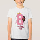 第8誕生日女子（王冠・ピンク） トライブレンドＴシャツ (正面)