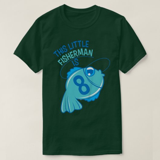 第8誕生日少年釣り魚8歳2217 Tシャツ (デザイン正面)