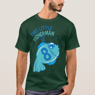 第8誕生日少年釣り魚8歳2217 Tシャツ