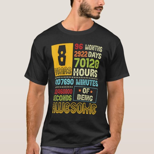 第8誕生日少年8年素晴らしの在籍期間 Tシャツ (正面)
