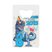 第8誕生日恐竜8歳の少年素晴らし達 クレジットカード栓抜き (正面)