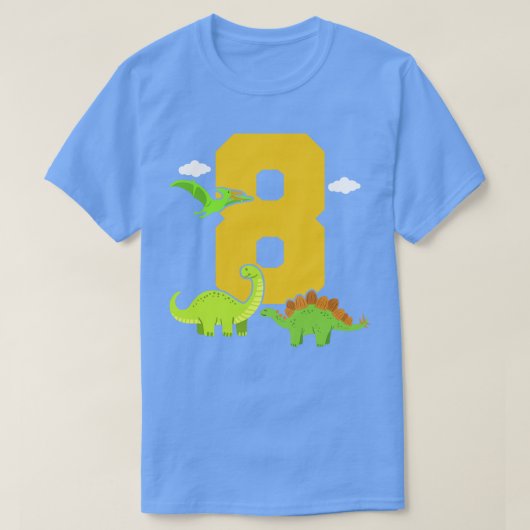 第8誕生日恐竜 Tシャツ (デザイン正面)