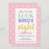 第8誕生日招待状スローガン 招待状 (正面/裏面)
