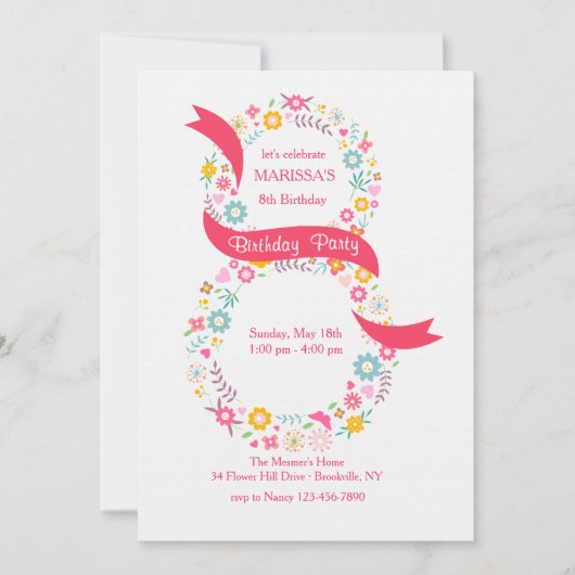 第8誕生日招待状 招待状 (正面)