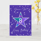 第8誕生日輝くスター(トゥイーンまたはティーン) カード (黄色い花)