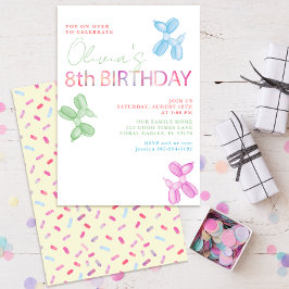 第8誕生日風船動物招待状 招待状