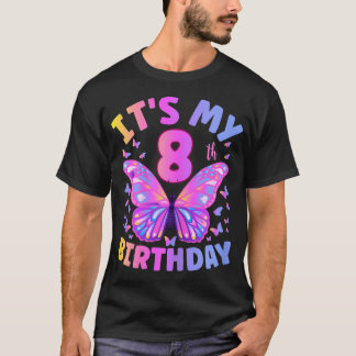 第8誕生日8歳の女の子のためのシャツ Tシャツ