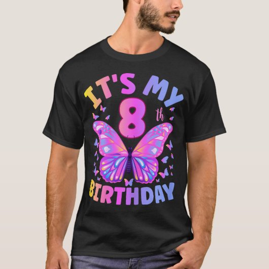 第8誕生日8歳の女の子のためのシャツ Tシャツ (正面)