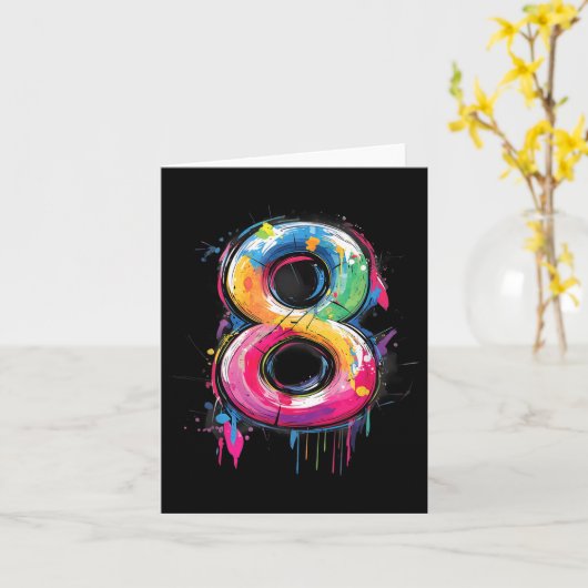 第8誕生日8歳男女Gr カード (黄色い花)