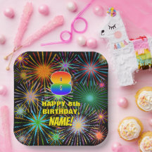 第8誕生日:カラフルおもしろい祝賀花火