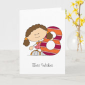 第8誕生日-挨拶状-女の子 カード (黄色い花)