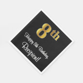 第8誕生日~豪華エレガントなフェイク金ゴールドルック# スタンダードランチョンナプキン (角)