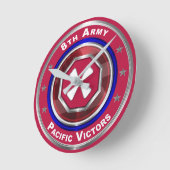 第8軍の記念カスタマイズ品 ラウンド壁時計 (傾斜)