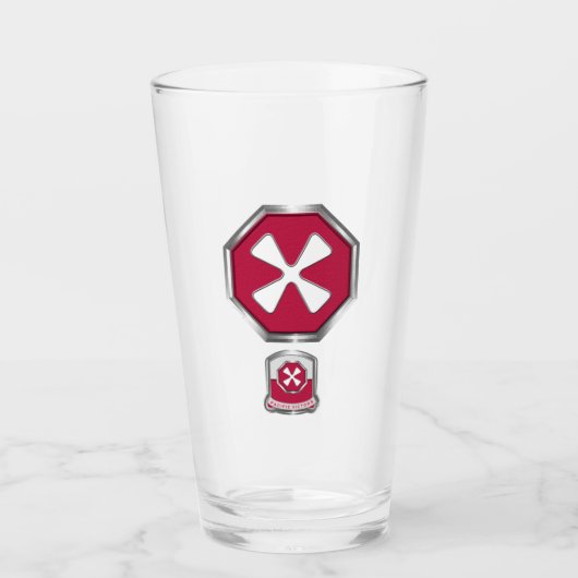 第8軍パッチおよびInsignia タンブラーグラス (正面)