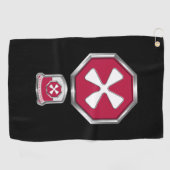 第8軍パッチとエンブレム ゴルフタオル (横)