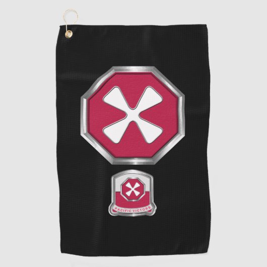 第8軍パッチとエンブレム ゴルフタオル (正面)