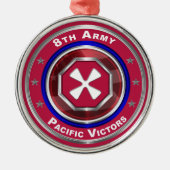 第8軍記念カスタマイズクリスマス メタルオーナメント (正面)