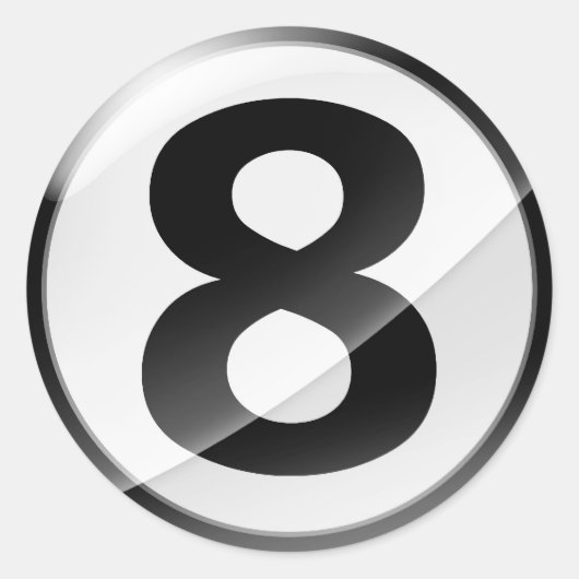 第8黒いステッカー ラウンドシール (正面)