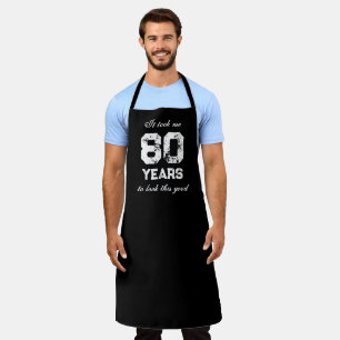 第80おもしろい誕生日BBQエプロン男性へ エプロン