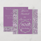 第80きらきら光るな誕生日のパーティの招待状 招待状 (正面/裏面)