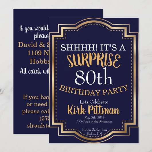 第80びっくりパーティ 招待状 (正面/裏面)