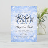 第80エレガント誕生日ブルーウィンターワンダーランド 招待状 (スタンド正面)