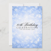 第80エレガント誕生日ブルーウィンターワンダーランド 招待状 (裏面)