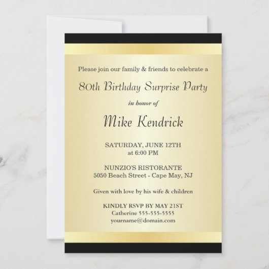 第80バースデーパーティ招待状-任意写真 招待状 (裏面)