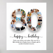 第80パーソナライズされた回誕生日コラージュのポスター ポスター (正面)