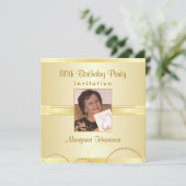 第80写真の選択のバースデーパーティ招待状 招待状 (スタンド正面)