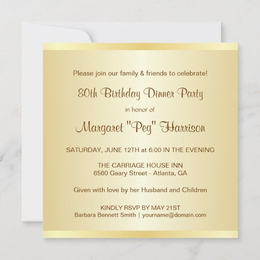 第80写真の選択のバースデーパーティ招待状 招待状 (裏面)