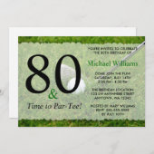 第80回ゴルフ誕生日パーティー 招待状 (正面/裏面)