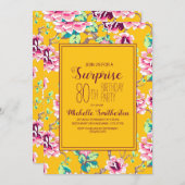 第80回サプライズバースデーパーティー黄色いピンクの花 (正面/裏面)