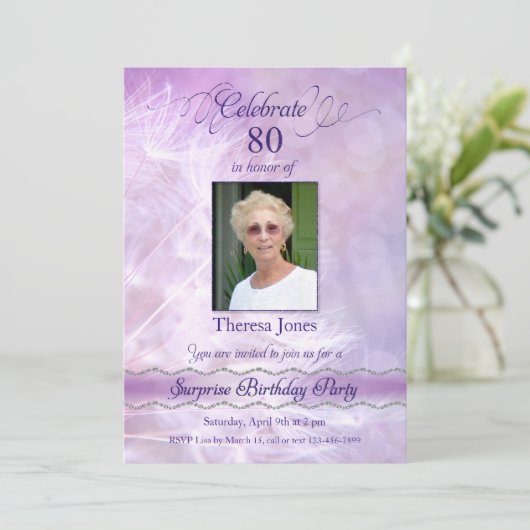 第80回サプライズバースデーパーティ招待状 招待状 (スタンド正面)