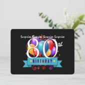 第80回サプライズ誕生日パーティーへの招待テンプレート 招待状 (スタンド正面)