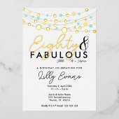 第80回サプライズ誕生日パーティー招エレガント待 箔招待状 (正面)