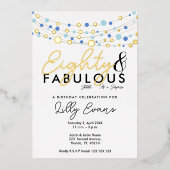 第80回サプライズ誕生日パーティー招エレガント待 箔招待状 (正面)