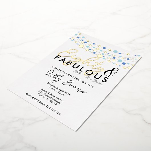 第80回サプライズ誕生日パーティー招エレガント待 箔招待状 (回転した状態)