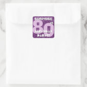 第80回サプライズ誕生日パープル花火V05 スクエアシール (バッグ)