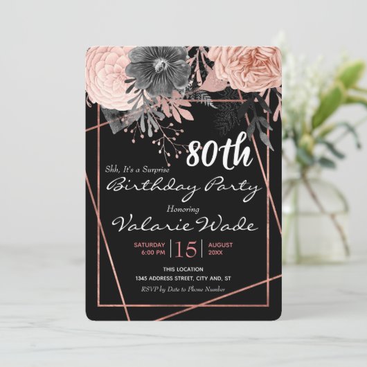 第80回スープリーズ誕生日パーティーピンクローズ 招待状 (スタンド正面)