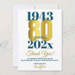 第80回バースデーパーティーありがとう サンキューカード