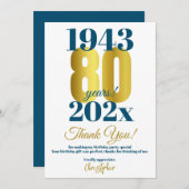 第80回バースデーパーティーありがとう サンキューカード (正面/裏面)