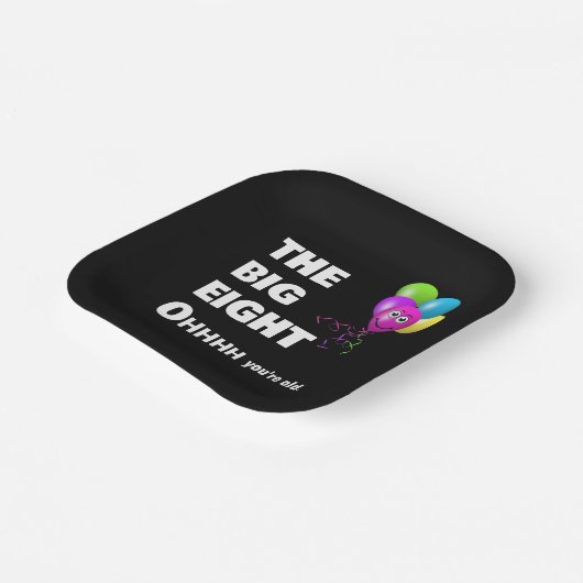 第80回バースデーパーティーのユーモア ペーパープレート (傾斜あり)