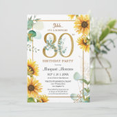 第80回バースデーパーティーひまわりエレガントフローラ 招待状 (スタンド正面)