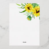 第80回バースデーパーティーひまわり |ユーカリフローラ 箔招待状 (裏面)