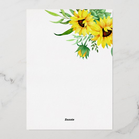 第80回バースデーパーティーひまわり |ユーカリフローラ  箔招待状 (裏面)