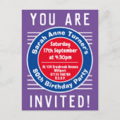 第80回バースデーパーティーへの招待 インビテーションポストカード (正面)