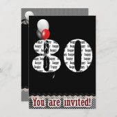 第80回バースデーパーティーへの招待 招待状 (正面/裏面)
