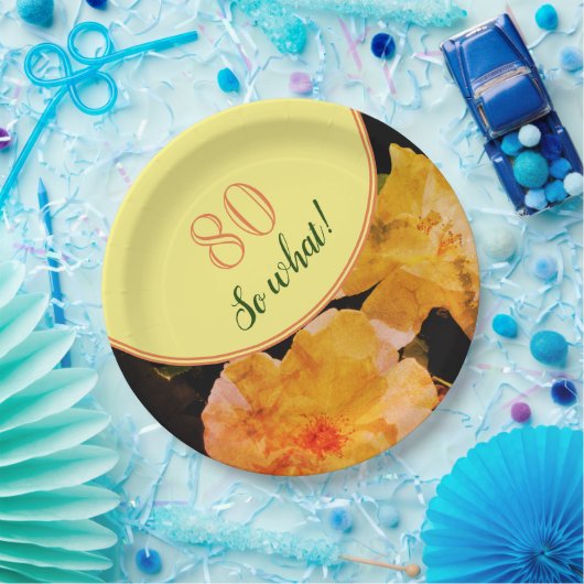 第80回バースデーパーティーやる気を起こさせるバラ ペーパープレート (パーティー)