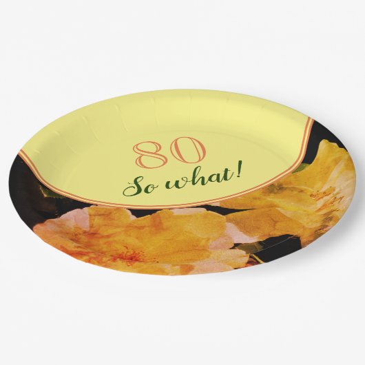 第80回バースデーパーティーやる気を起こさせるバラ ペーパープレート (アングル)